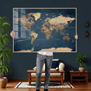 Navy Blue World Map Canvas Print – Framed Travel Map Wall by MyGreatCanvas | Canvas Wall Art Prints | Photo Prints & Wall Decor