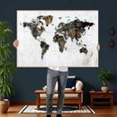 Large World Map Canvas Print – Framed Travel Map Wall Art