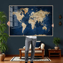 World Map Canvas Print – Framed Travel Map Wall Art for