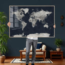 Colorful Watercolor World Map Canvas Print – Vibrant Framed