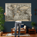 World Map Canvas Print – Detailed Map of the World Wall Art