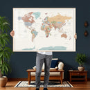 Pastel Colors World Map Wall Art Canvas Print by MyGreatCanvas | Canvas Wall Art Prints | Photo Prints & Wall Decor