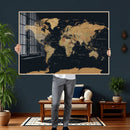 Vintage World Map Earth Globe Countries Oceans Continents by MyGreatCanvas | Canvas Wall Art Prints | Photo Prints & Wall Decor