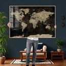 Push Pin World Map Canvas Wall Art Print, Interactive Travel