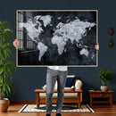 Black World Map Canvas Print – Detailed Map for Couples and by MyGreatCanvas | Canvas Wall Art Prints | Photo Prints & Wall Decor