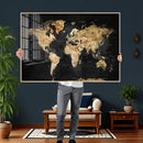 World Map Canvas Wall Art with Famous Landmarks – Framed by MyGreatCanvas | Canvas Wall Art Prints | Photo Prints & Wall Decor