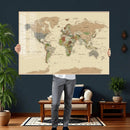 Extra Large World Map Canvas Print – Detailed Map of the by MyGreatCanvas | Canvas Wall Art Prints | Photo Prints & Wall Decor