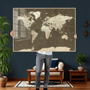 Vintage World Map Canvas Print – Framed Travel Map Wall Art