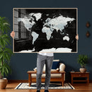 World Map Canvas Print – Framed Push Pin Wall Art, Color by MyGreatCanvas | Canvas Wall Art Prints | Photo Prints & Wall Decor