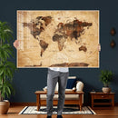 Modern Red and Gray World Map Canvas Print – Framed Wall Art by MyGreatCanvas | Canvas Wall Art Prints | Photo Prints & Wall Decor