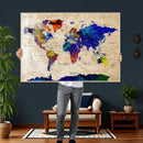 Colorful World Map Canvas Wall Art – Abstract Watercolor Map by MyGreatCanvas | Canvas Wall Art Prints | Photo Prints & Wall Decor