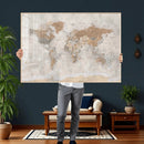 Detailed World Map Wall Art Canvas Print for Home and Office Decor by MyGreatCanvas | Canvas Wall Art Prints | Photo Prints & Wall Decor
