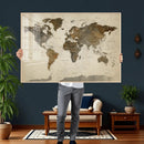 Vintage World Map Canvas Wall Art – Framed Travel Map for by MyGreatCanvas | Canvas Wall Art Prints | Photo Prints & Wall Decor