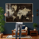 Blue World Map Canvas Wall Art – Framed Modern Travel Map by MyGreatCanvas | Canvas Wall Art Prints | Photo Prints & Wall Decor