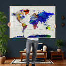 Vintage World Map Canvas Wall Art – Framed Travel Map with by MyGreatCanvas | Canvas Wall Art Prints | Photo Prints & Wall Decor