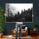 Black White Forest Wall Art Canvas Print, Misty Pine Tree by MyGreatCanvas | Canvas Wall Art Prints | Photo Prints & Wall Decor