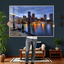 Boston Wall Art Canvas Print, Boston City Downtown Night by MyGreatCanvas | Canvas Wall Art Prints | Photo Prints & Wall Decor