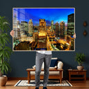 Chicago Wall Art Canvas Print - Chicago City Downtown Night by MyGreatCanvas | Canvas Wall Art Prints | Photo Prints & Wall Decor