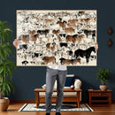 Farmhouse Animals Horse Longhorn Cow Wall Art Canvas Print - by MyGreatCanvas | Canvas Wall Art Prints | Photo Prints & Wall Decor