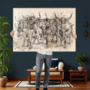 Abstract Cow Longhorn Wall Art Canvas Print for Cabin Decor by MyGreatCanvas | Canvas Wall Art Prints | Photo Prints & Wall Decor