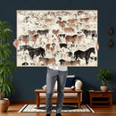 Wild Horses Wall Art Canvas Print - Abstract Farm Longhorn by MyGreatCanvas | Canvas Wall Art Prints | Photo Prints & Wall Decor