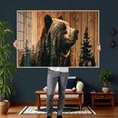 Rustic Bear Wall Art Canvas Print – Woodland Wildlife by MyGreatCanvas | Canvas Wall Art Prints | Photo Prints & Wall Decor