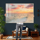 Sunset Beach Wall Art Canvas Print – Soft Coastal by MyGreatCanvas | Canvas Wall Art Prints | Photo Prints & Wall Decor