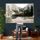 Lake Braies Alpine Landscape Wall Art Canvas Print, by MyGreatCanvas | Canvas Wall Art Prints | Photo Prints & Wall Decor