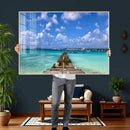 Caribbean Ocean Pier Seascape Wall Art Canvas Print, by MyGreatCanvas | Canvas Wall Art Prints | Photo Prints & Wall Decor
