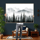 Misty Pine Forest Mountain Landscape Wall Art Canvas Print by MyGreatCanvas | Canvas Wall Art Prints | Photo Prints & Wall Decor