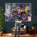 Graffiti Motorcycle Wall Art Canvas Print, Urban Street Art by MyGreatCanvas | Canvas Wall Art Prints | Photo Prints & Wall Decor