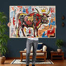 Texas Bull Wall Art Canvas Print, Abstract Graffiti Bull by MyGreatCanvas | Canvas Wall Art Prints | Photo Prints & Wall Decor