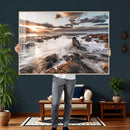 Rocky Coast Ocean Sunset Wall Art Canvas Print, Dramatic by MyGreatCanvas | Canvas Wall Art Prints | Photo Prints & Wall Decor