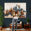 Layered Wooden Mountain Wall Art Canvas Print, Modern Rustic by MyGreatCanvas | Canvas Wall Art Prints | Photo Prints & Wall Decor