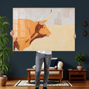 Minimal Longhorn Bull Wall Art Canvas Print, Neutral Western by MyGreatCanvas | Canvas Wall Art Prints | Photo Prints & Wall Decor