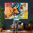 Basquiat Style Bull Graffiti Wall Art Canvas Print, Street by MyGreatCanvas | Canvas Wall Art Prints | Photo Prints & Wall Decor