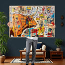 Basquiat Style Bull Graffiti Wall Art Canvas Print, Street by MyGreatCanvas | Canvas Wall Art Prints | Photo Prints & Wall Decor