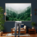 Misty Pine Forest Wall Art Canvas Print, Foggy Evergreen by MyGreatCanvas | Canvas Wall Art Prints | Photo Prints & Wall Decor