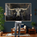 Rustic Longhorn Bull Wall Art Canvas Print – Vintage Western by MyGreatCanvas | Canvas Wall Art Prints | Photo Prints & Wall Decor