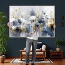 Large Abstract Flowers Wall Art Canvas Print – Gold and Blue by MyGreatCanvas | Canvas Wall Art Prints | Photo Prints & Wall Decor
