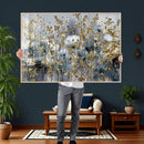 Abstract Floral Wall Art Canvas Print – Gold and Blue by MyGreatCanvas | Canvas Wall Art Prints | Photo Prints & Wall Decor