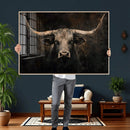Vintage Longhorn Bull Wall Art Canvas Print – Rustic Western by MyGreatCanvas | Canvas Wall Art Prints | Photo Prints & Wall Decor