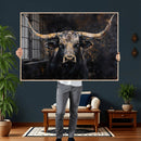 Abstract Longhorn Bull Wall Art Canvas Print – Rustic by MyGreatCanvas | Canvas Wall Art Prints | Photo Prints & Wall Decor