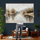 Neutral Abstract Lake Landscape Wall Art Canvas Print by MyGreatCanvas | Canvas Wall Art Prints | Photo Prints & Wall Decor