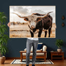 Texas Longhorn Bull Rustic Wall Art Canvas Print, Western by MyGreatCanvas | Canvas Wall Art Prints | Photo Prints & Wall Decor