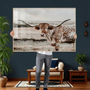 Texas Longhorn Bull Rustic Wall Art Canvas Print by MyGreatCanvas | Canvas Wall Art Prints | Photo Prints & Wall Decor