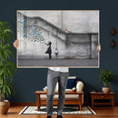 Banksy Girl with Butterflies Street Art Wall Art Canvas by MyGreatCanvas | Canvas Wall Art Prints | Photo Prints & Wall Decor
