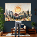 Boho Mountain Landscape Large Wall Art, Horizontal Gold by MyGreatCanvas | Canvas Wall Art Prints | Photo Prints & Wall Decor