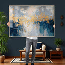 Blue Gold Abstract Large Framed Canvas Wall Art, Modern by MyGreatCanvas | Canvas Wall Art Prints | Photo Prints & Wall Decor