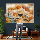 Geometric Boho Abstract Wall Art Canvas Print, Orange Blue by MyGreatCanvas | Canvas Wall Art Prints | Photo Prints & Wall Decor
